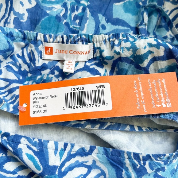 NEW Jude Connally Anita Watercolor Floral Cotton Maxi Sundress XL - Picture 7 of 9